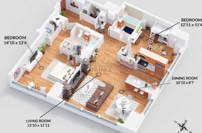 Desirable split-bedroom layout