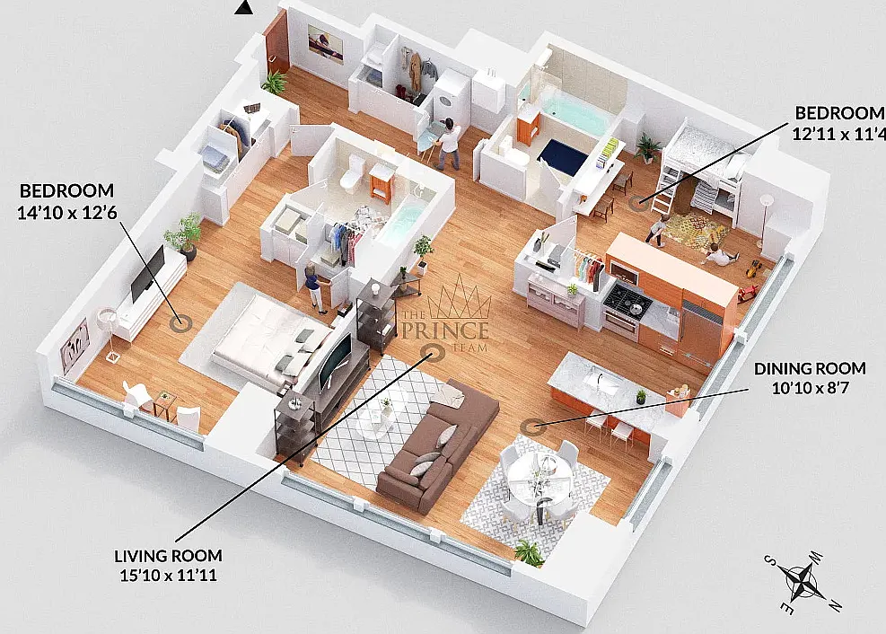 Desirable split-bedroom layout